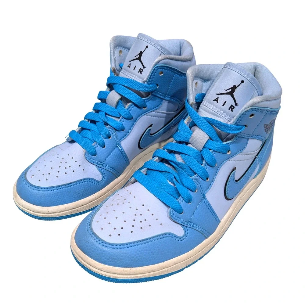 Air Jordan 1 Mid Ice University Blue Sneakers  Women's 6.5 DV1302-400‎
